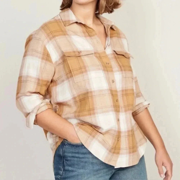 Old Navy Tops - Old Navy Boyfriend Flannel Sz M